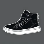 black sneakers with white toe caps image